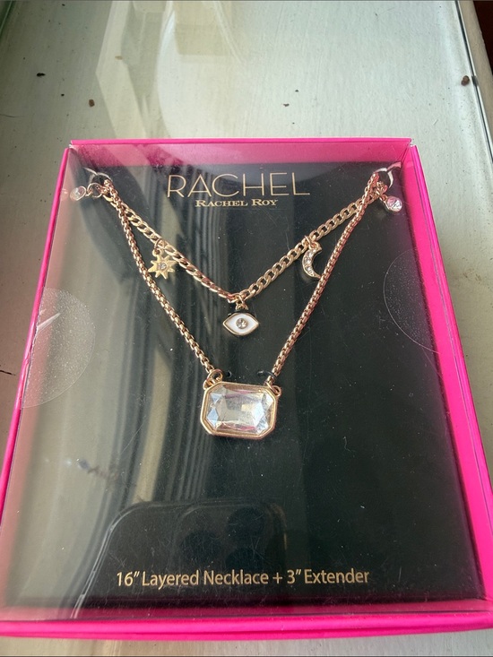 RACHEL Rachel Roy Jewelry - RACHEL Rachel Roy Rose Gold Tone Layered Pendant Necklace - Pink Box